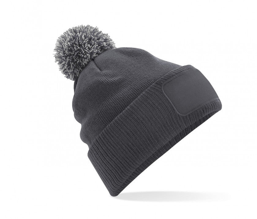 Personalised Logo Patch Beanie with PomPom
